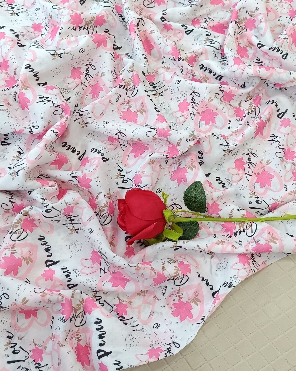 Soft Cotton with Kids Print (Baby/Nursery) White Colour 44 Inches Width