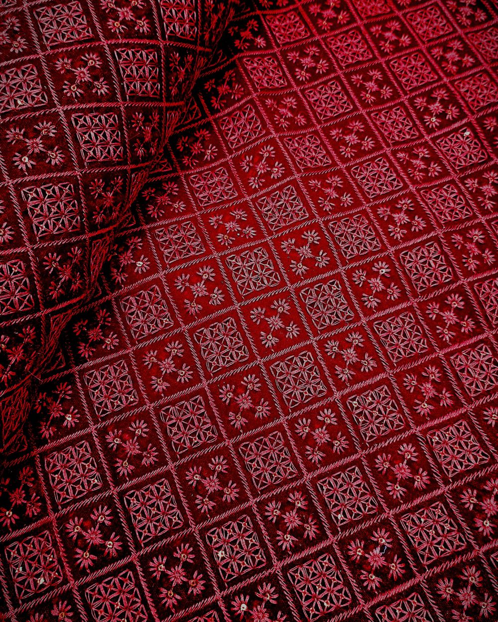 Velvet Work Maroon Colour 42 Inches Width