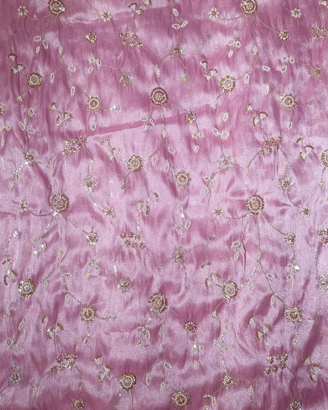 Shimmer Silk Work Blush Pink Colour 42 Inches Width