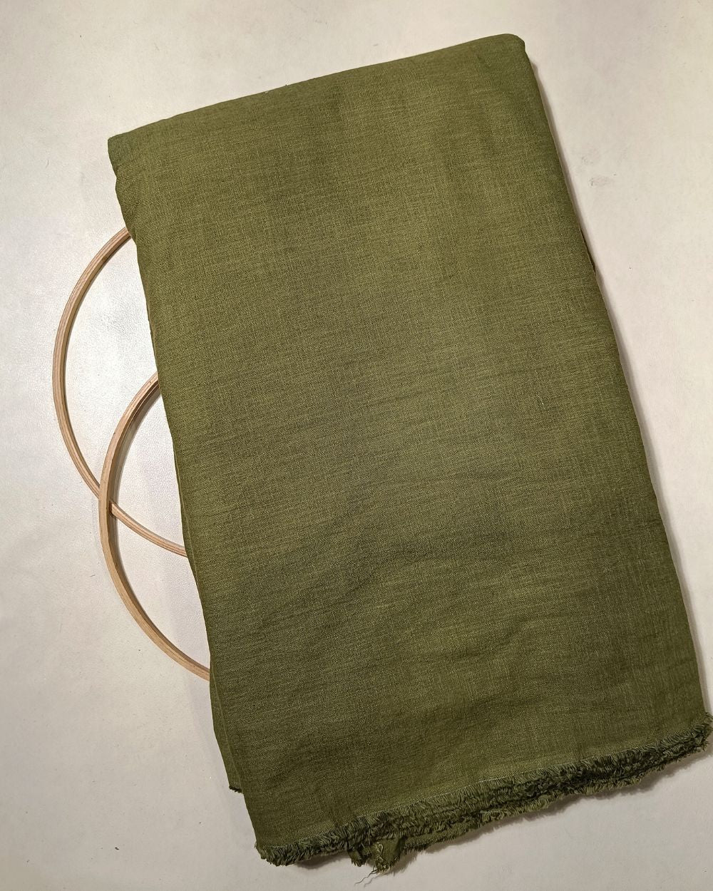 Plain Cotton Linen Mehandi Green Colour 44 Inches Width