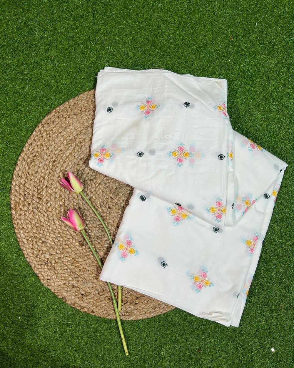Cotton Work White Colour 44 Inches Width