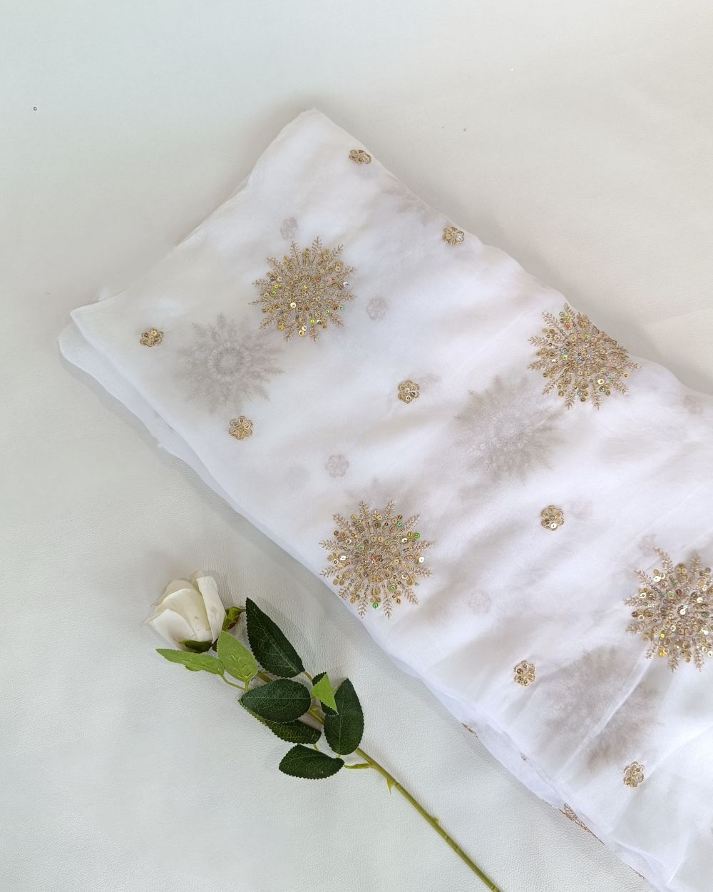 Premium Georgette Work White Colour 48 Inches Width