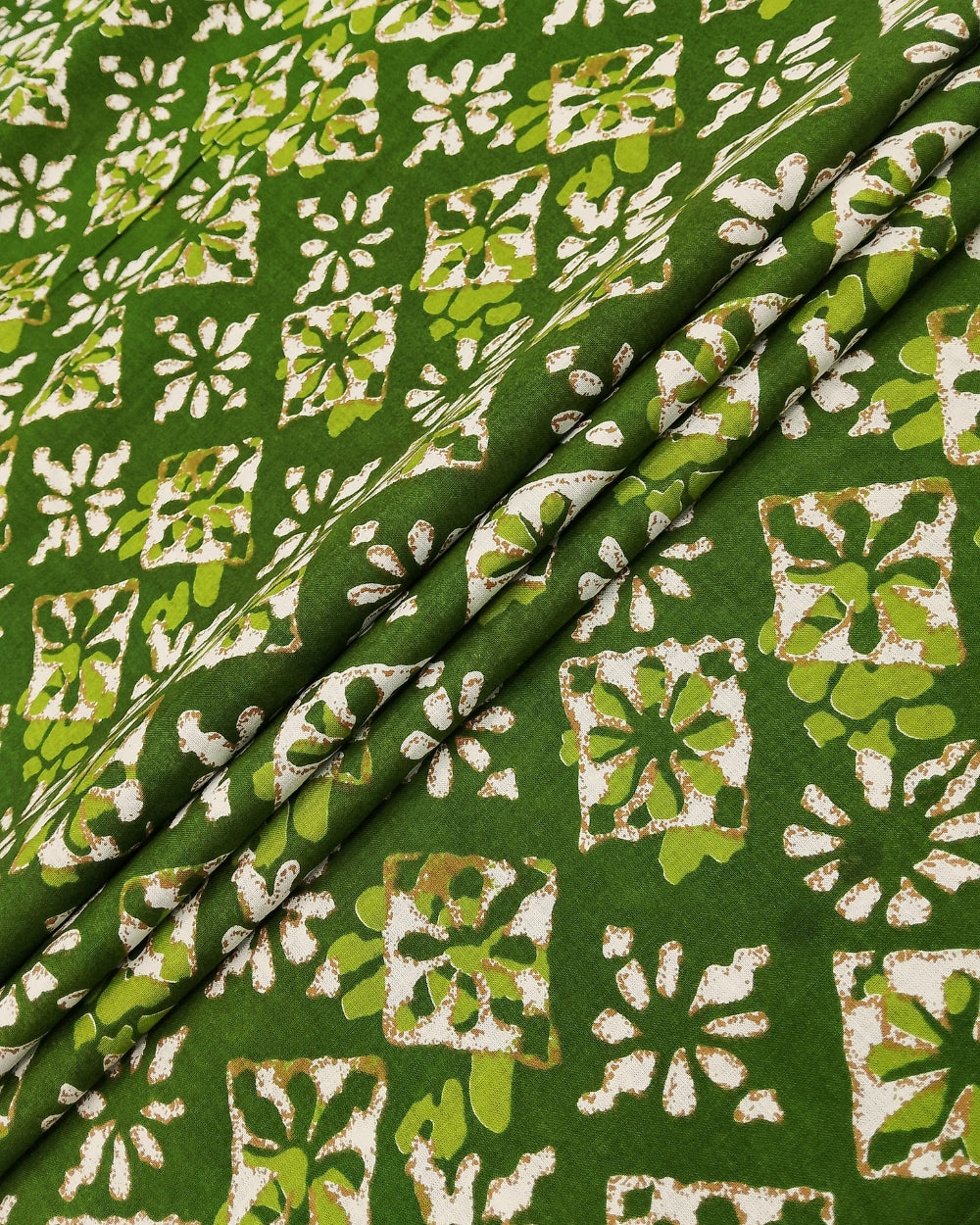 Printed Cotton Mehandi Green Colour 42 Inches Width