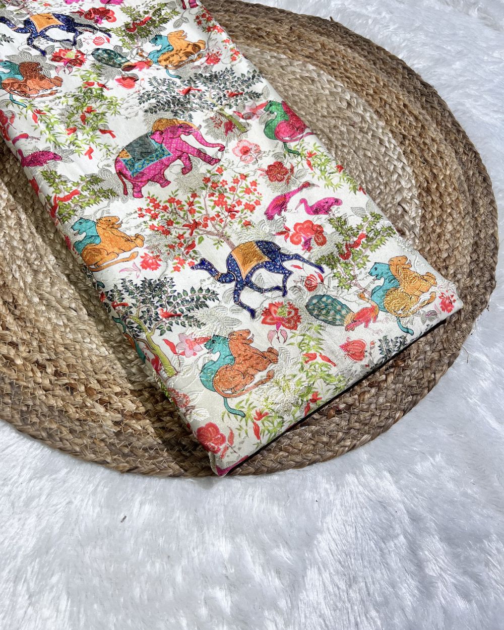 Digital Zari Work Off White Colour 47 Inches Width