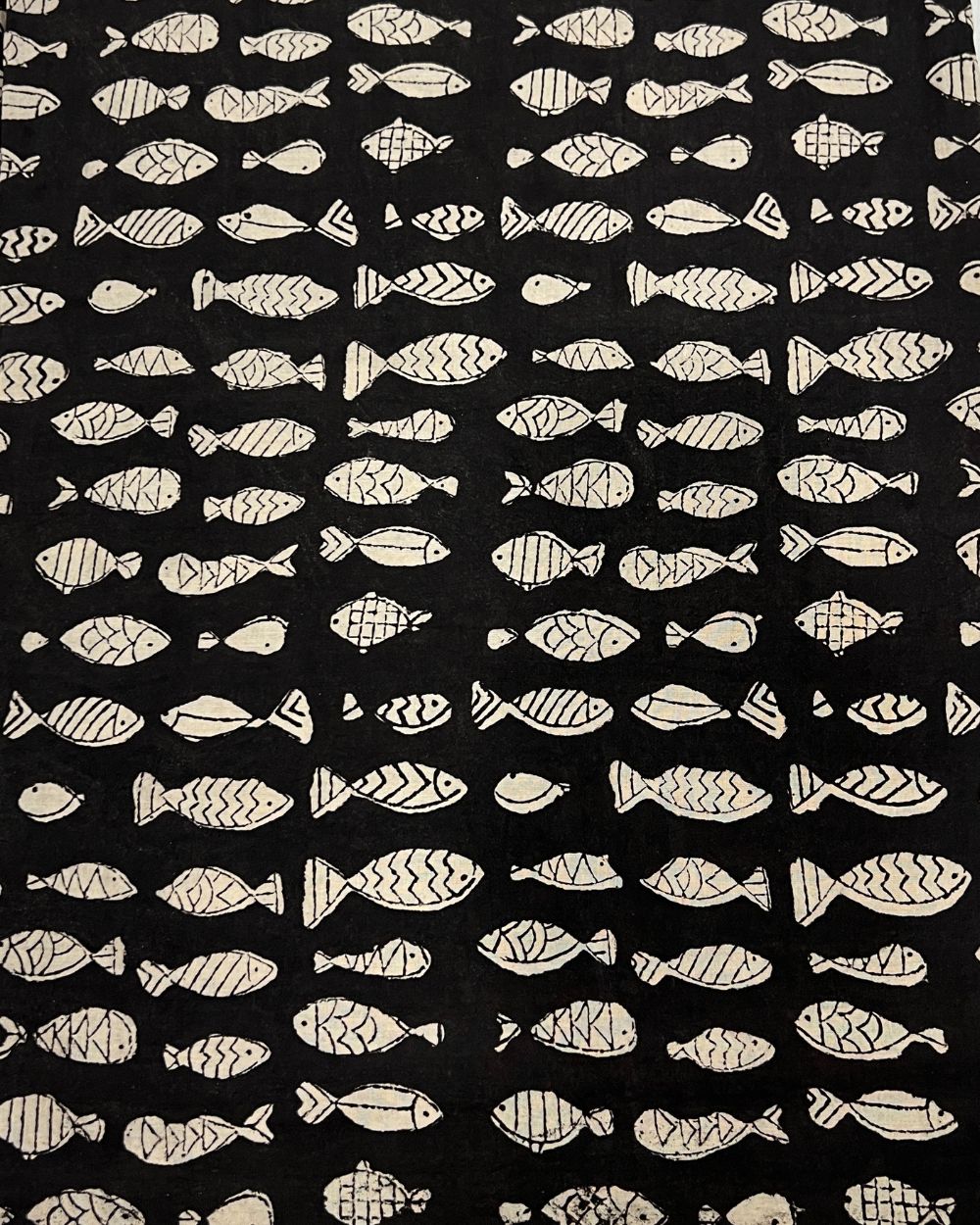 Bagru Hand Block Printed Cotton Black Colour 45 Inches Width