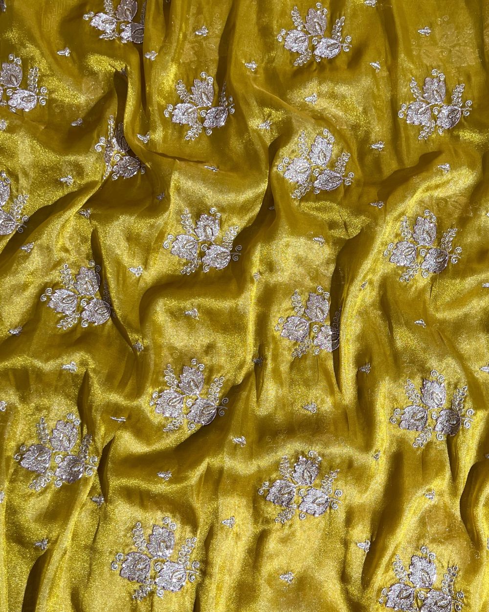 Chandanya Silk Work Mustard Yellow Colour 44 Inches Width