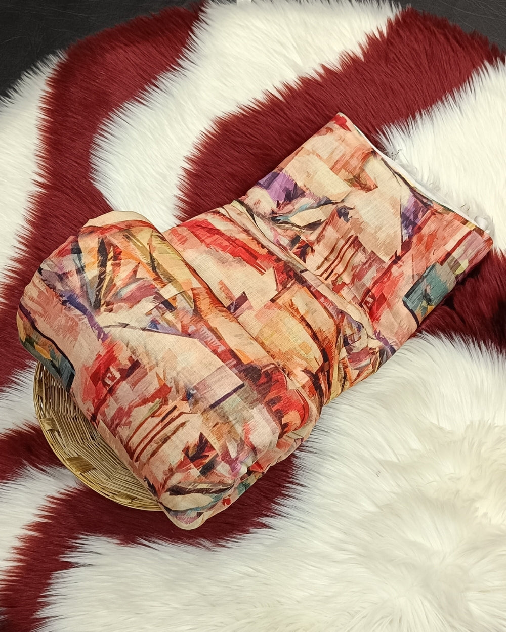 Cotton Linen Feel Abstract Print Multicolor 42 Inches Width