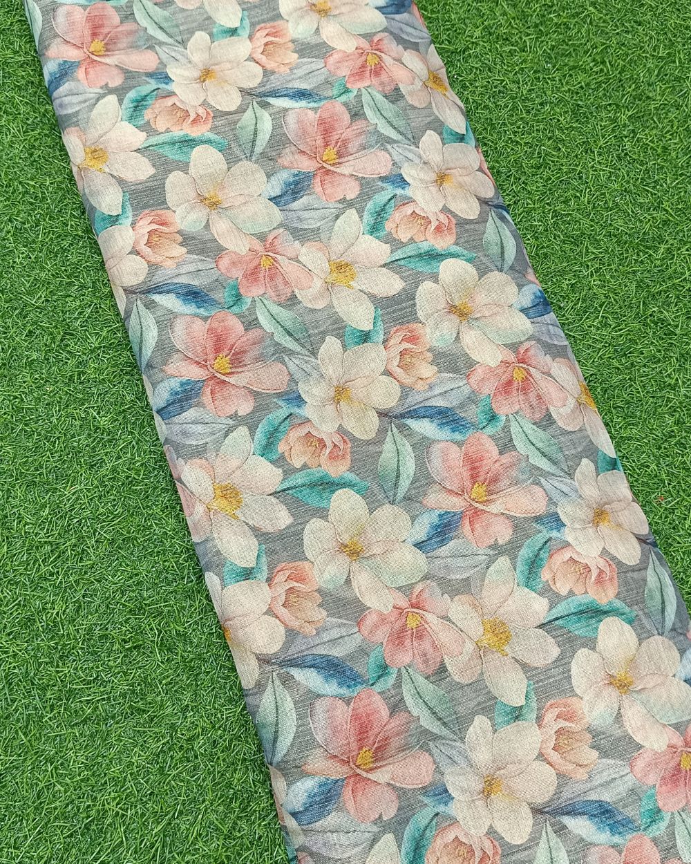 Printed Zari-Digital Grey Colour 42 Inches Width