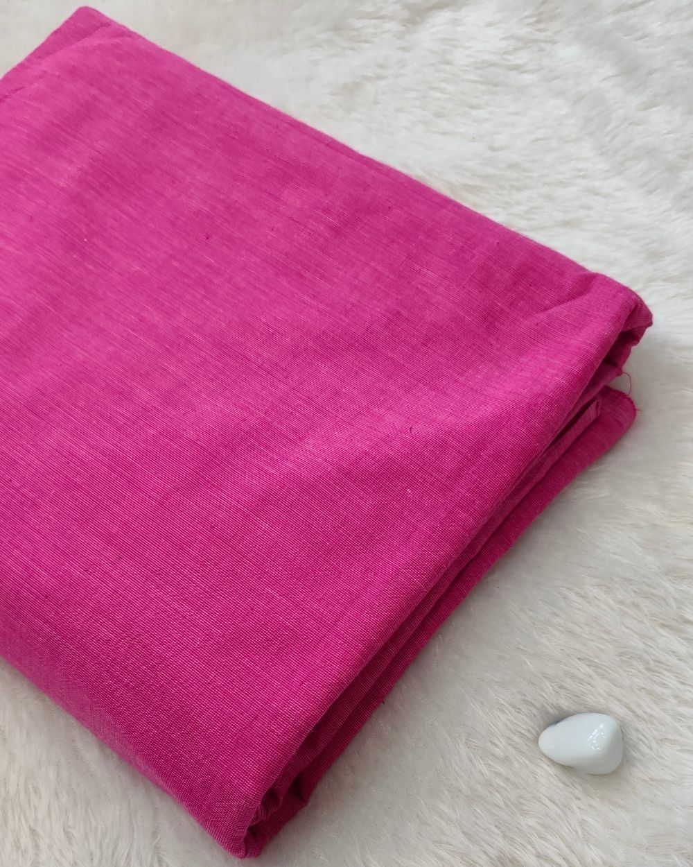Plain Khadi Cotton Fabric Vibrant Pink Colour 45 Inches Width