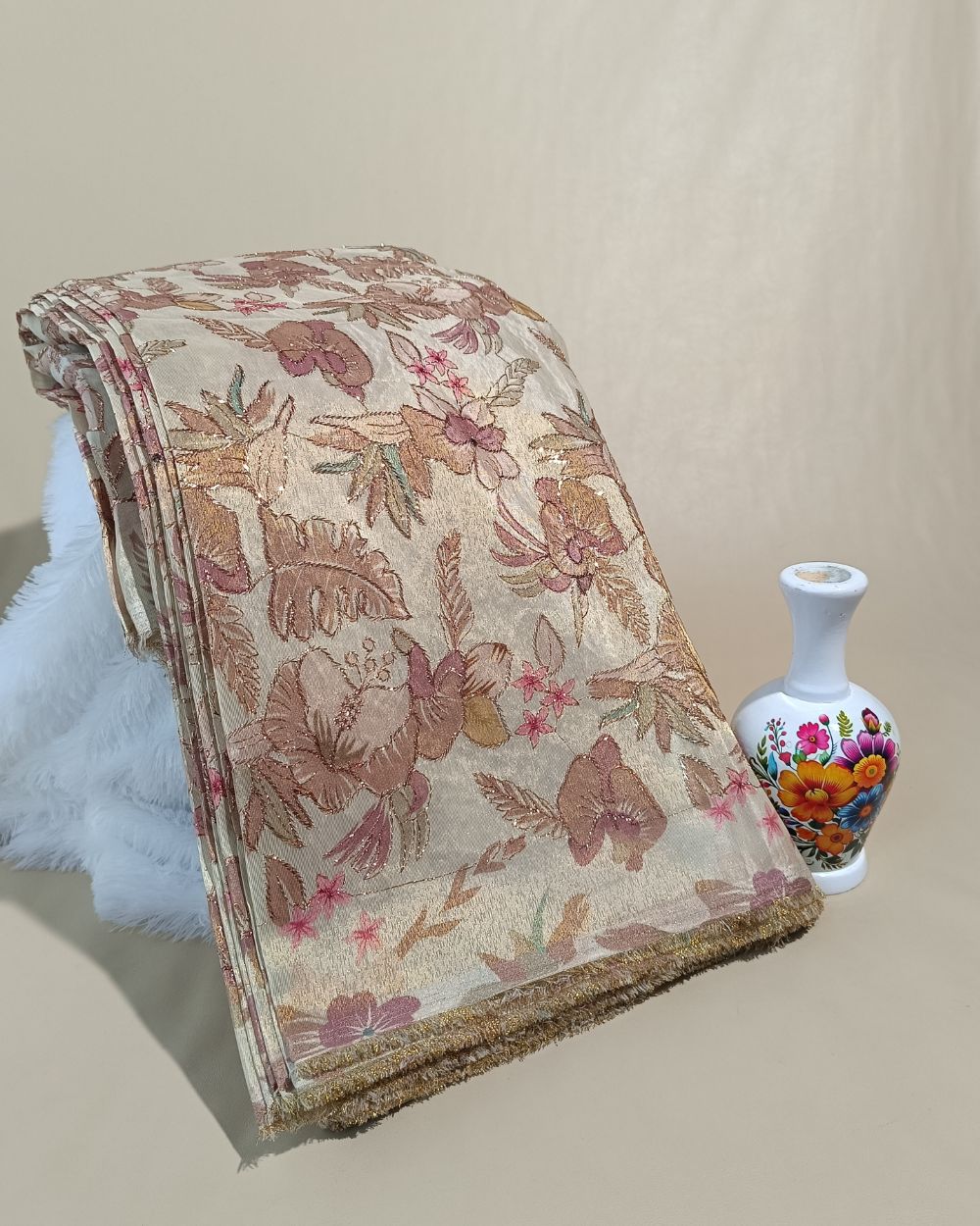 Cosmos Work Off White Colour 42 Inches Width