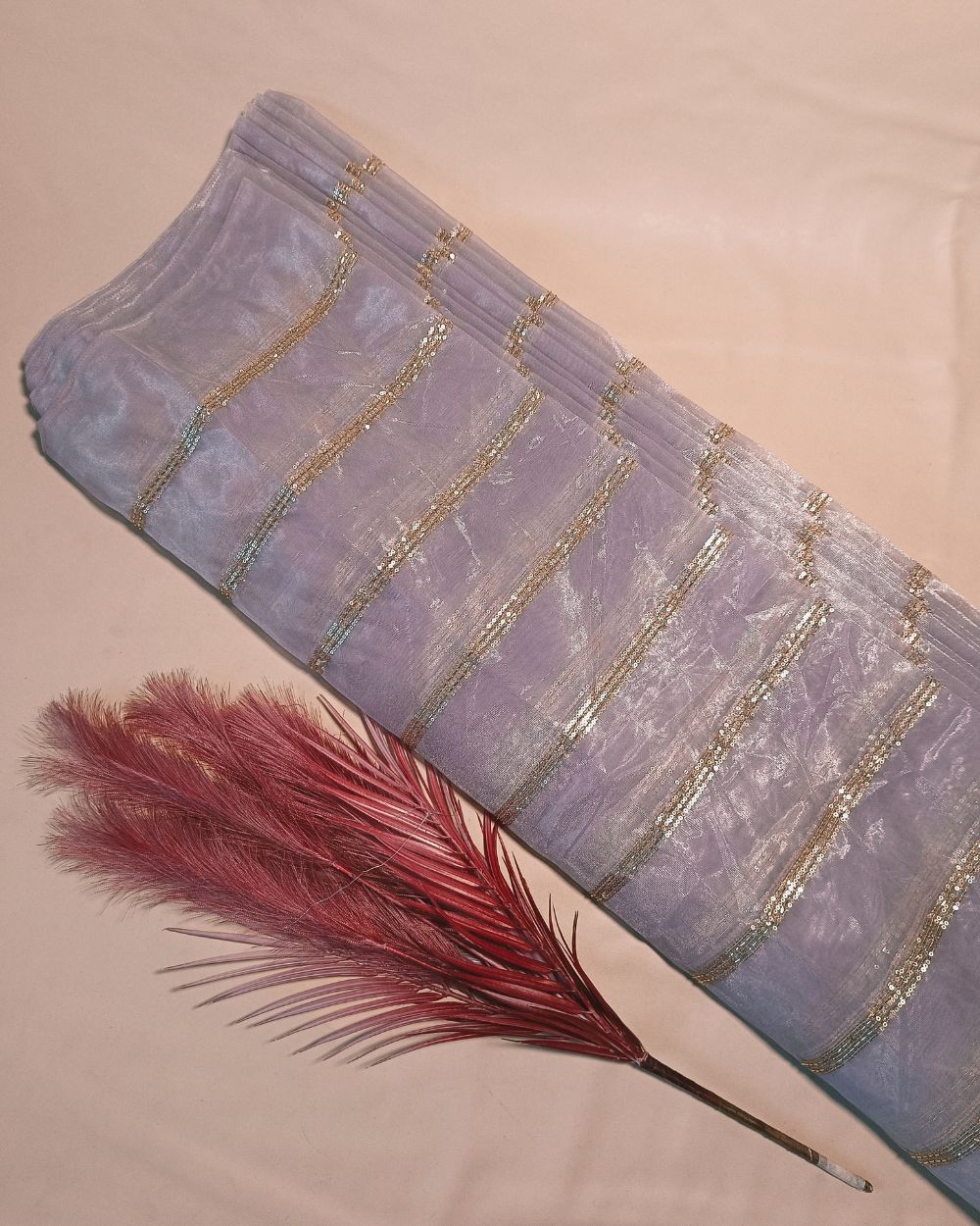 Twill Net Work Pastel Grape Colour 42 Inches Width