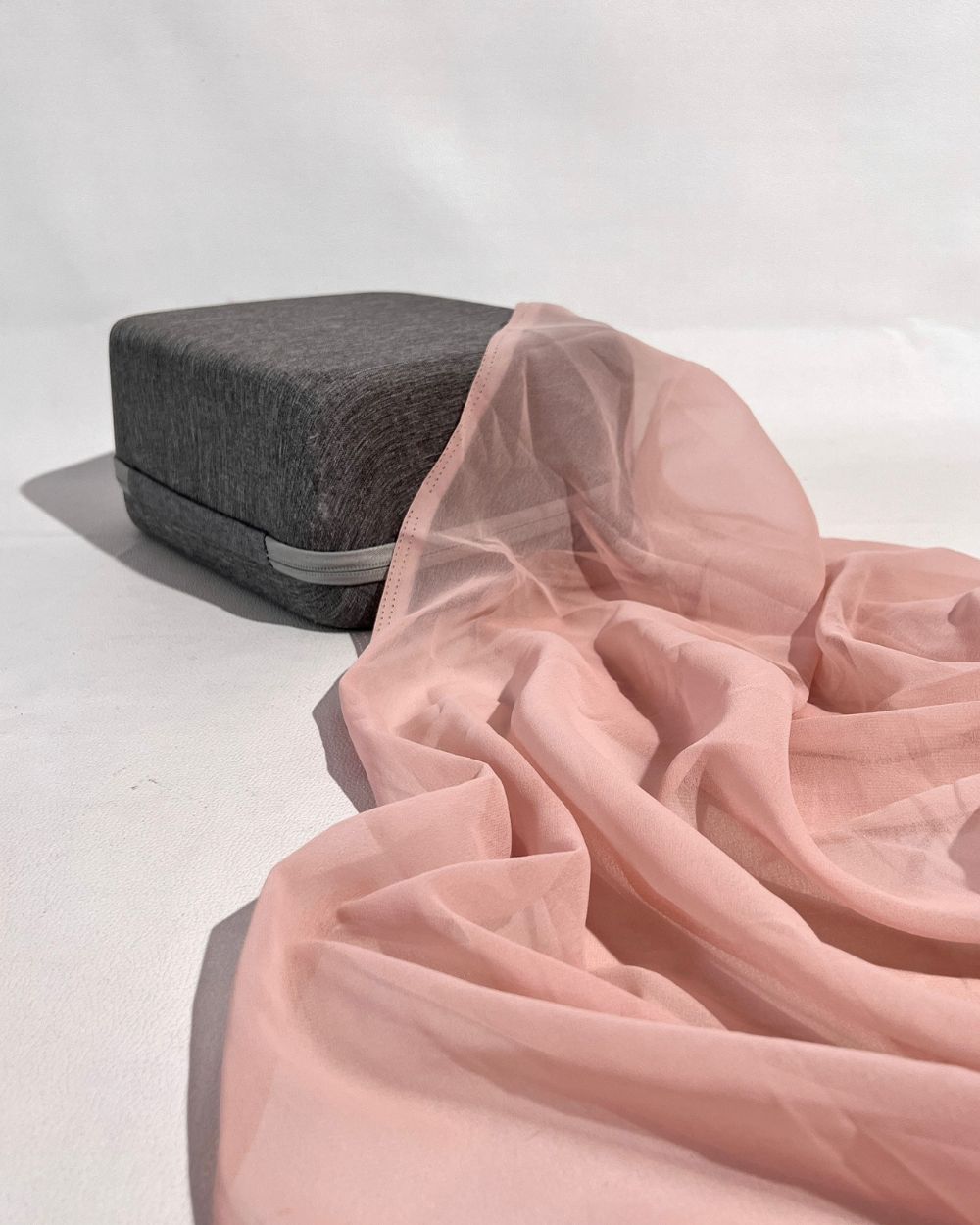 Plain Georgette First Peach Colour 44 Inches Width