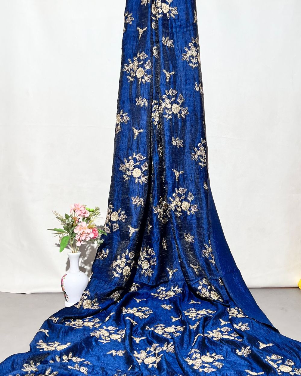 Ice Fendy (Space Silk) Work Dark Kerosene Colour 48 Inches Width