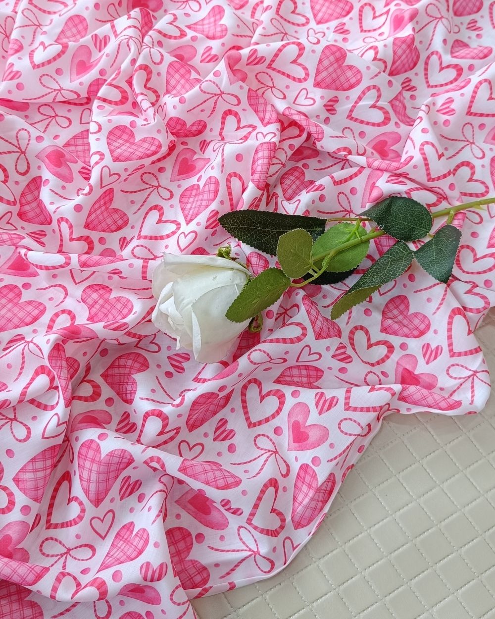 Soft Cotton with Kids Print (Baby/Nursery) White Colour 44 Inches Width