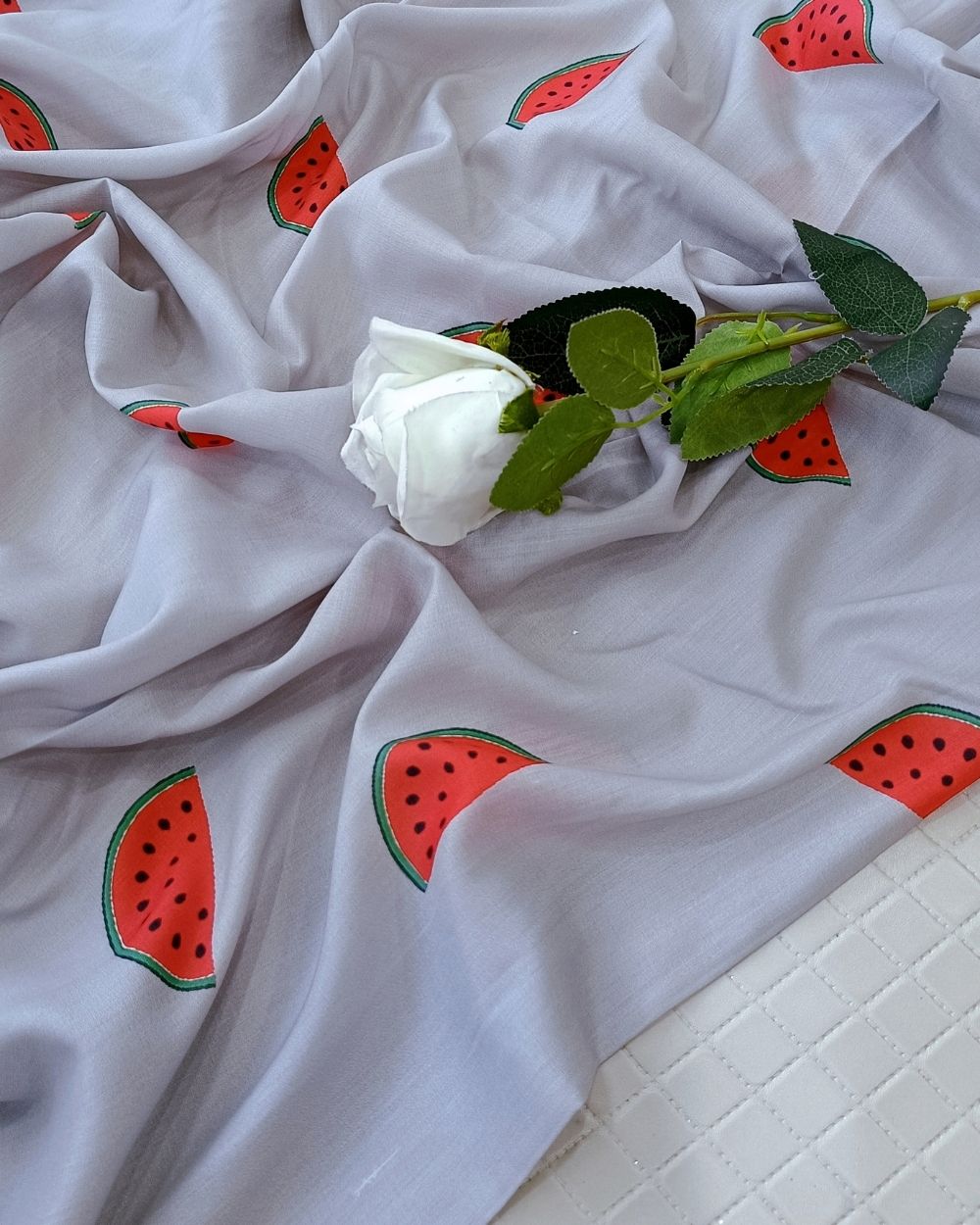 Soft Cotton with Kids Print (Baby/Nursery) Light Grey Colour 44 Inches Width