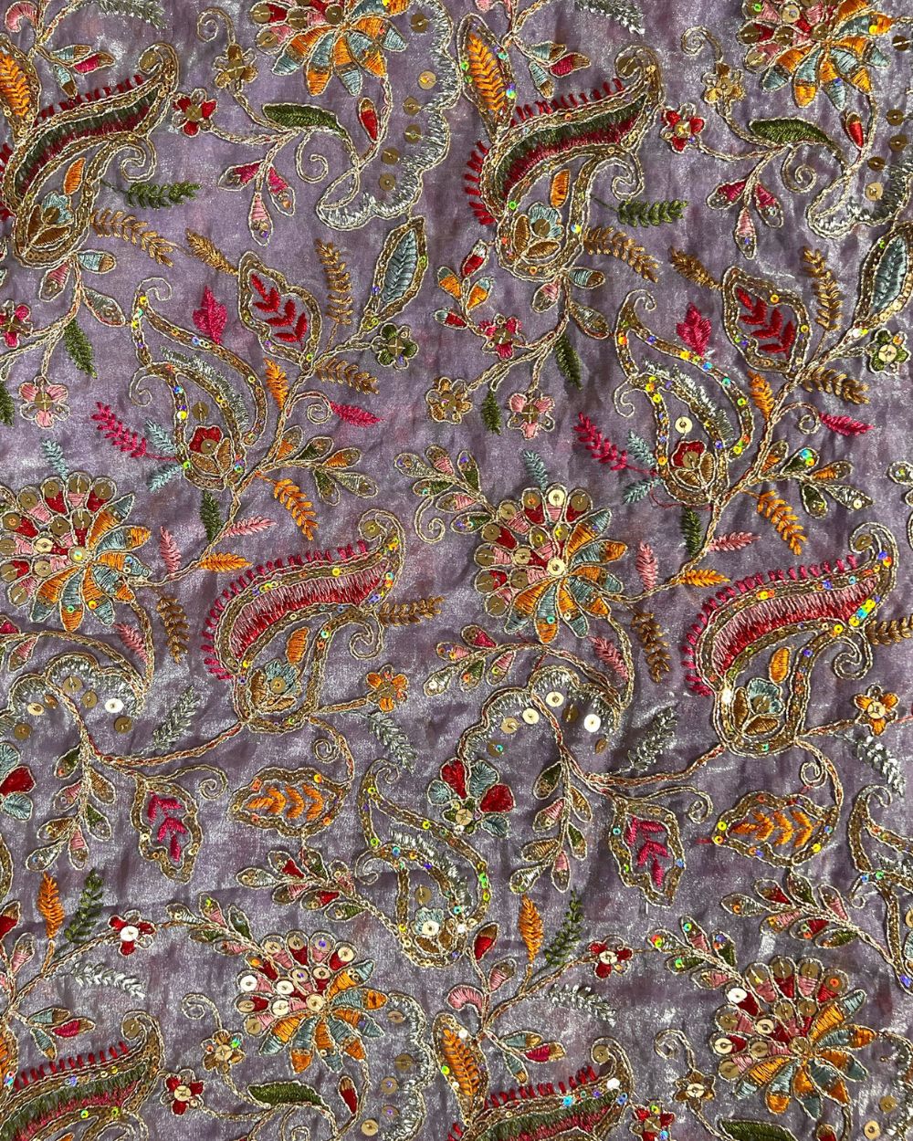 Space Silk Work Lavender Colour 42 Inches Width