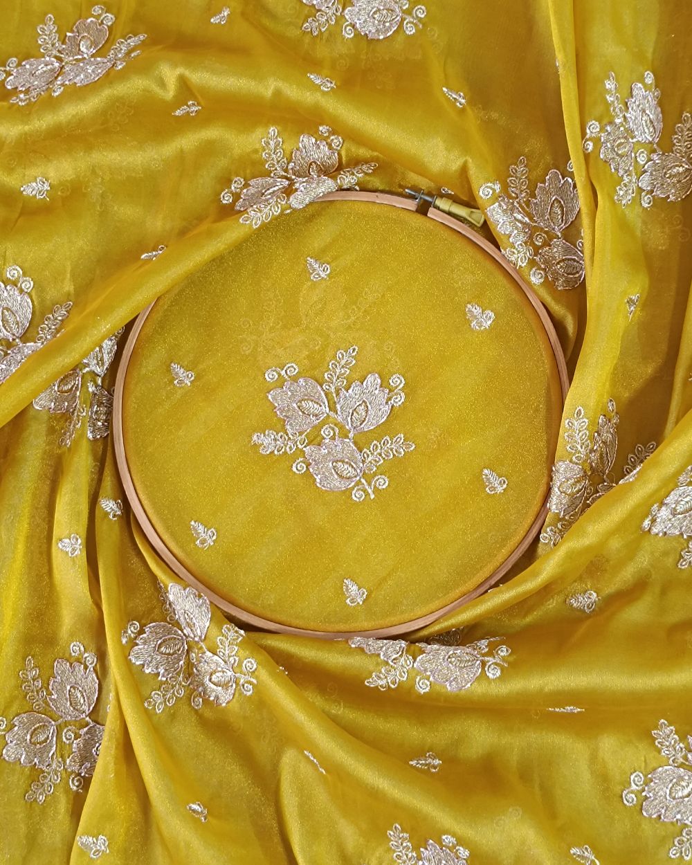 Chandanya Silk Work Mustard Yellow Colour 44 Inches Width