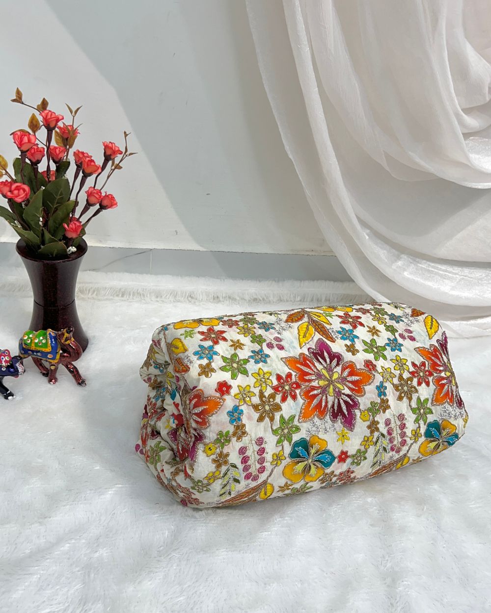 Natural Soft Crepe Work White Colour 45 Inches Width