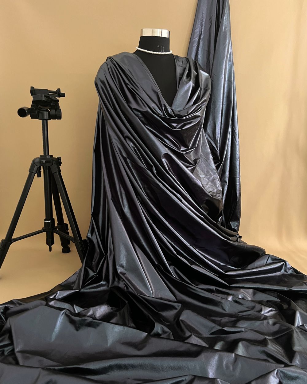 Imported Metallic Foil All Over Shine Black Colour 60 Inches Width