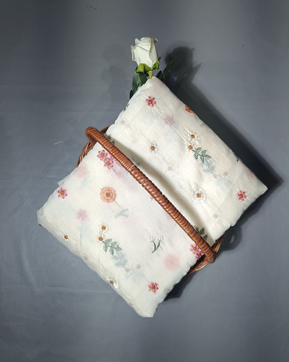 Chanderi Mal Cotton with Thread Work Off White Colour 43 Inches Width