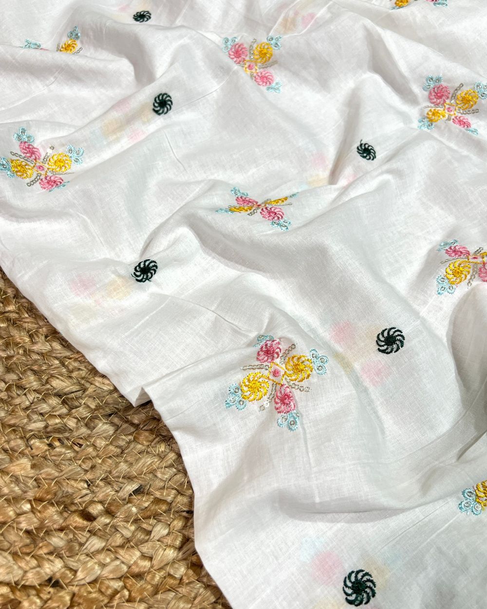 Cotton Work White Colour 44 Inches Width