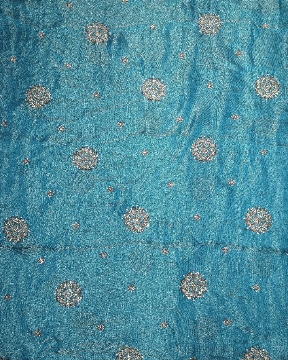 Premium Burberry Silk Work Sky Blue Colour 44 Inches Width