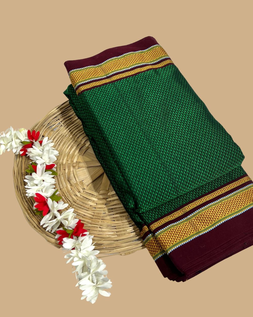 Cotton Khun Green Colour 36 Inches Width