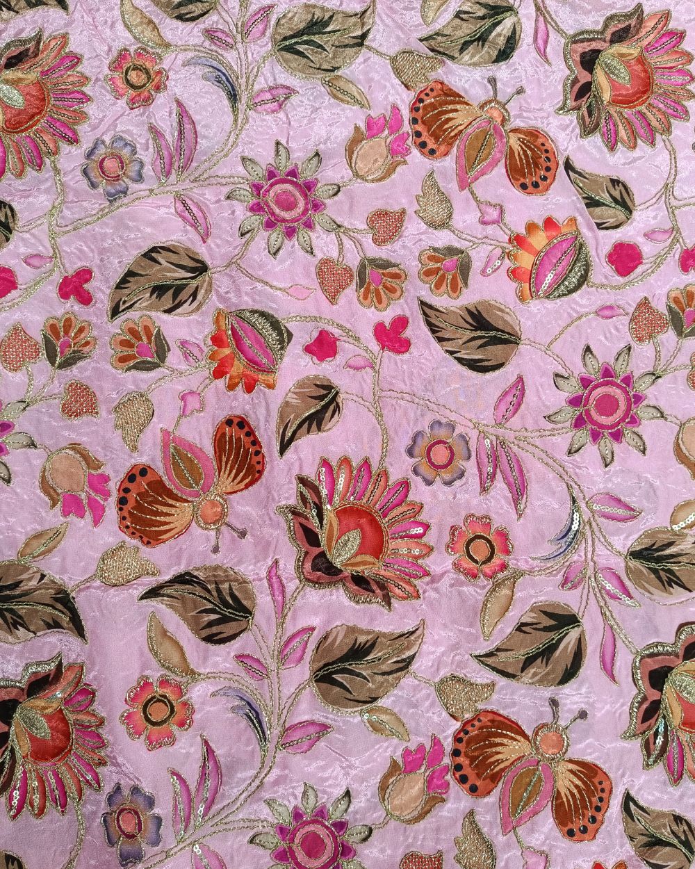 Natural Crepe Work Light Lavender Colour 44 Inches Width