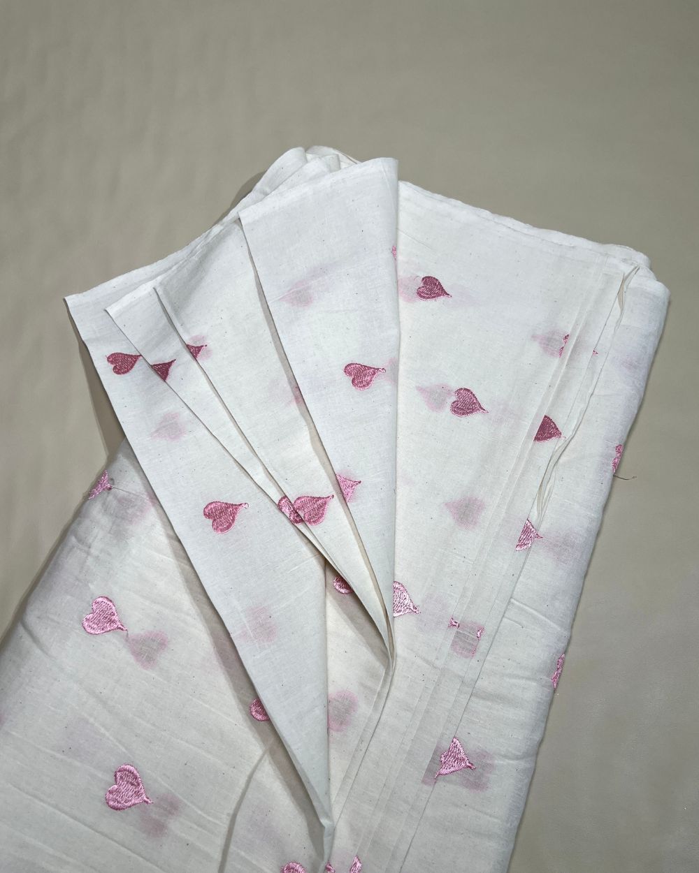 Kora Cotton Work Baby Pink Colour 42 Inches Width