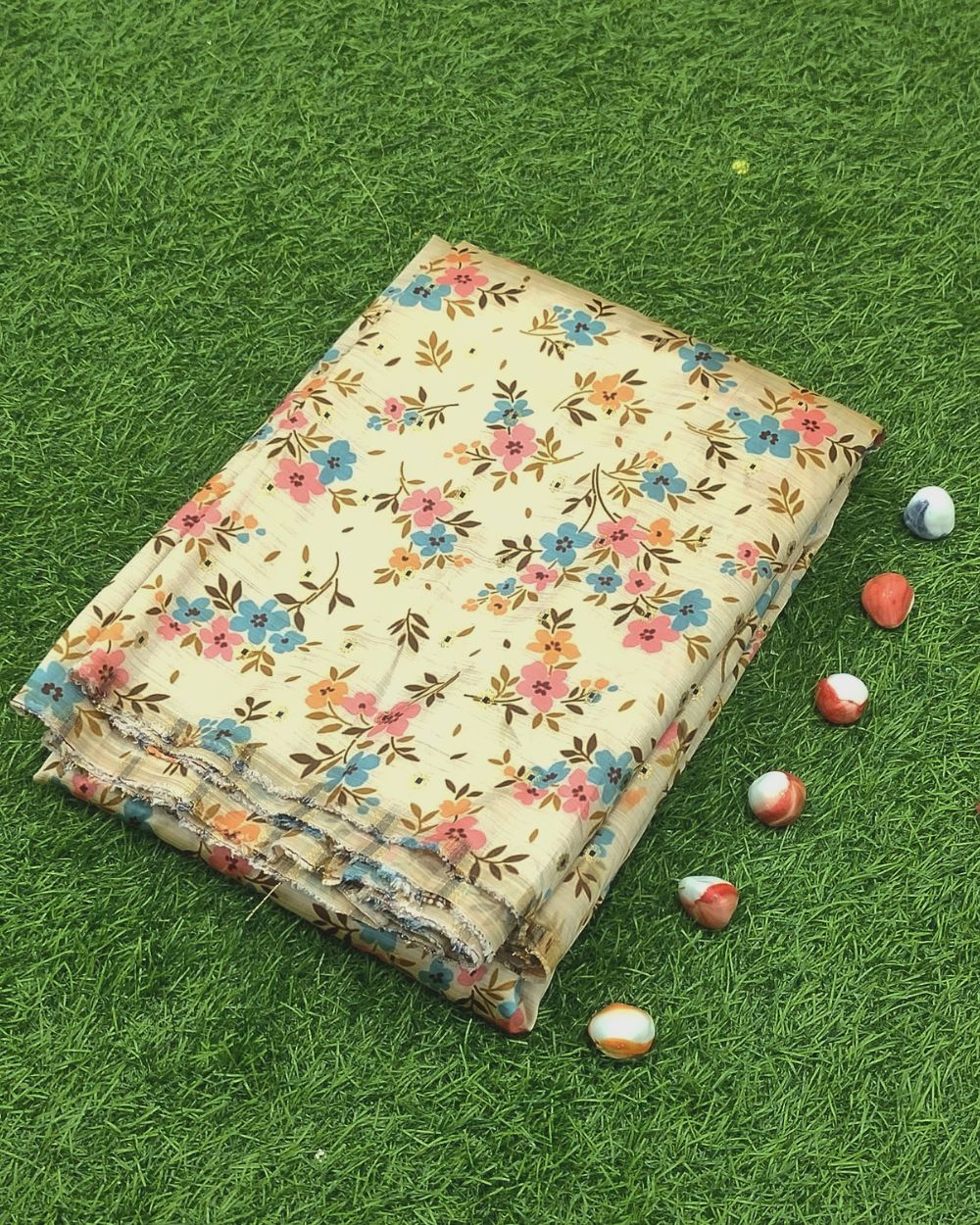 Printed Bamboo Silk Multicolor 54 Inches Width