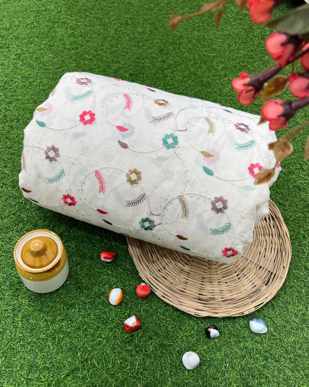 Kora Cotton Work Multicolor 45 Inches Width