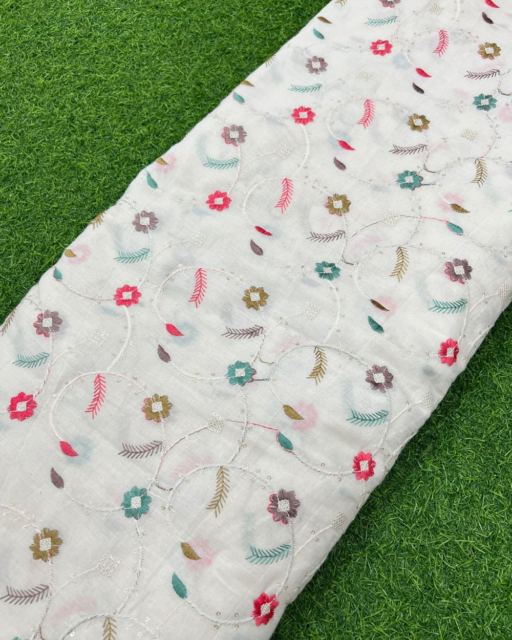 Kora Cotton Work Multicolor 45 Inches Width