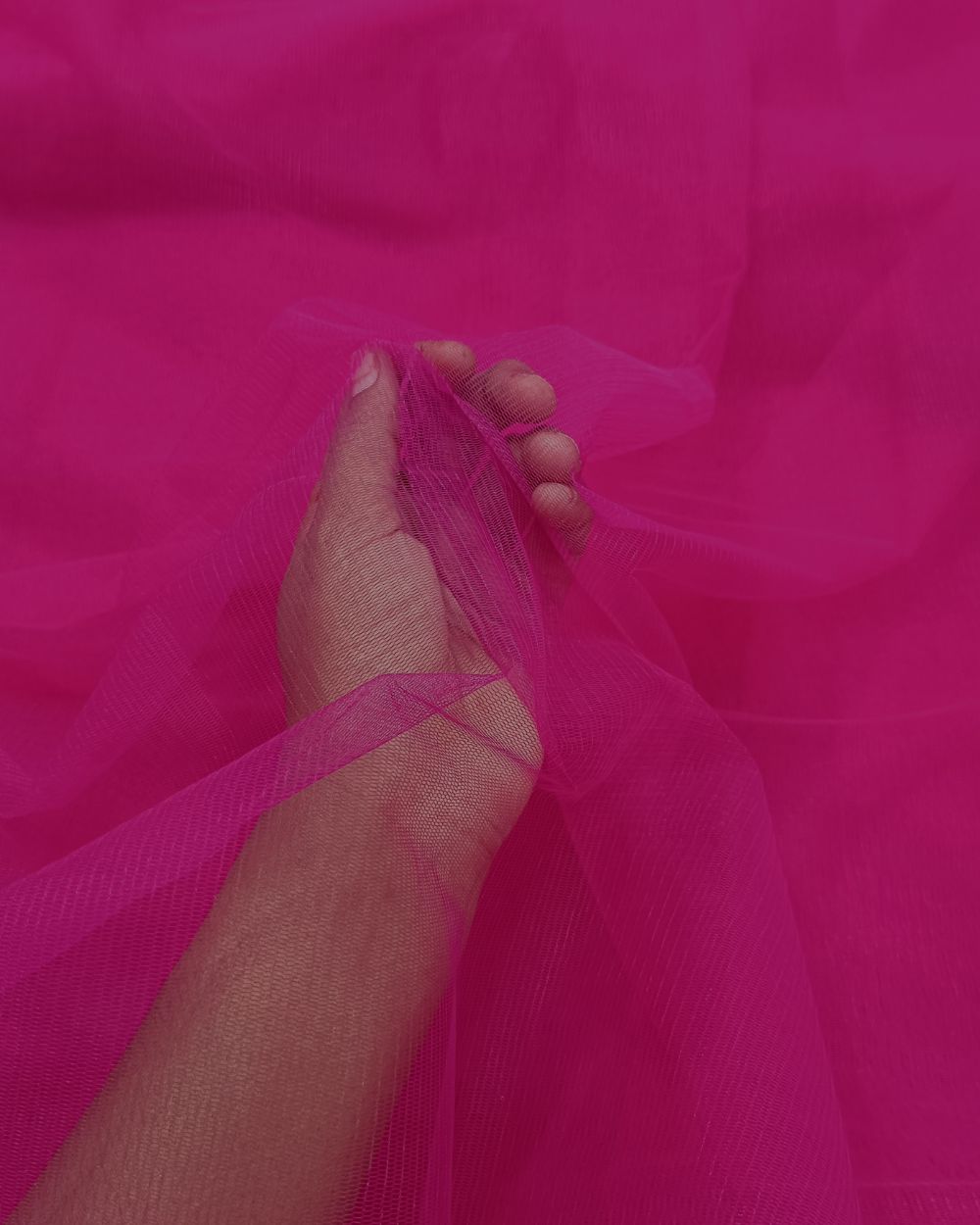 Plain Net-mono Hot Pink Colour 44 Inches Width