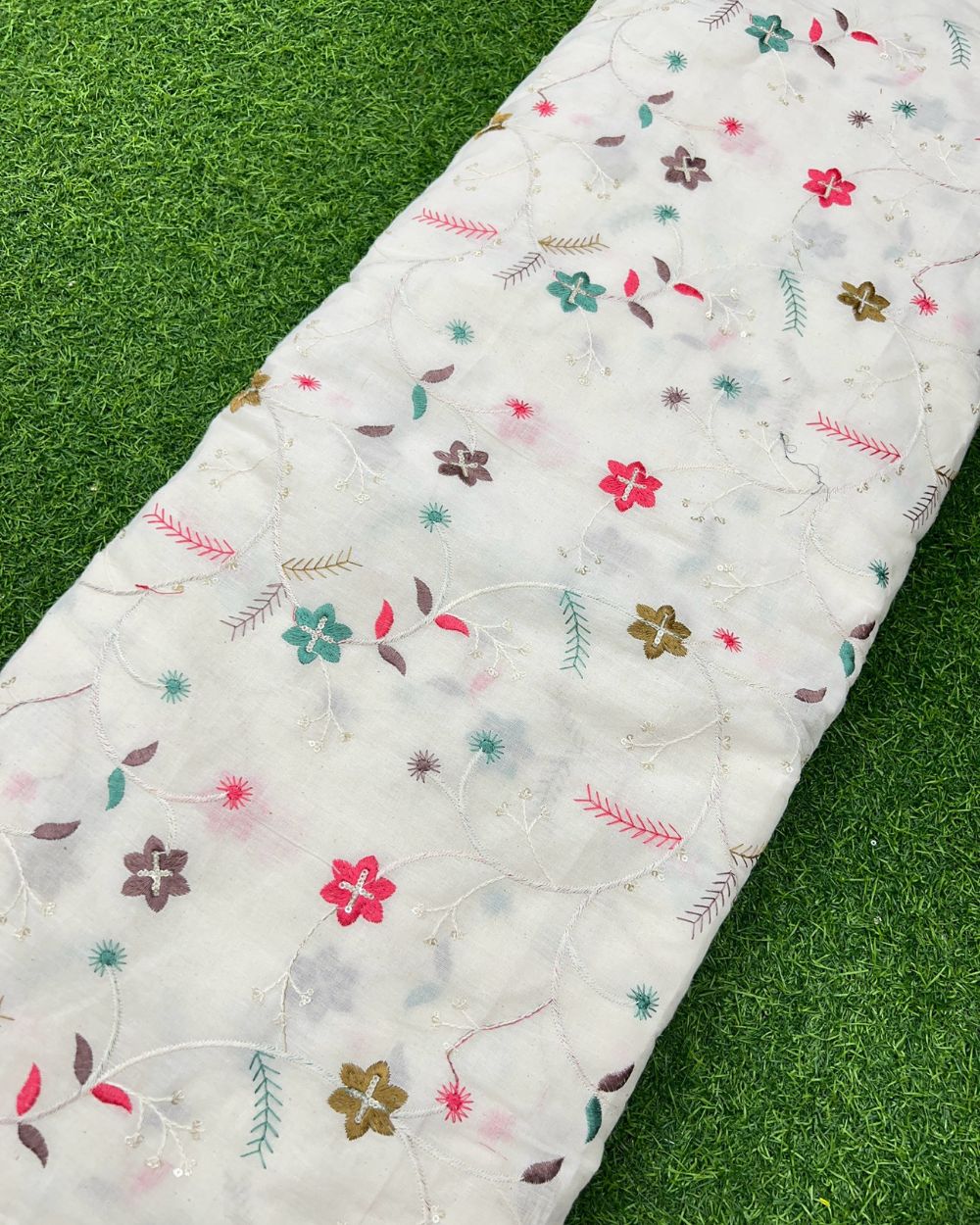 Kora Cotton Work Multicolor 45 Inches Width