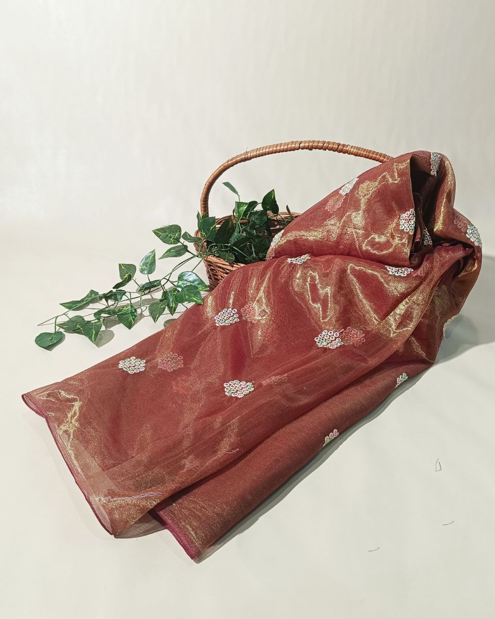 Twill Net Work Brown Colour 46 Inches Width