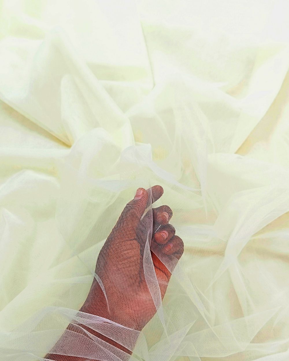 Plain Net-mono Milky White Colour 44 Inches Width