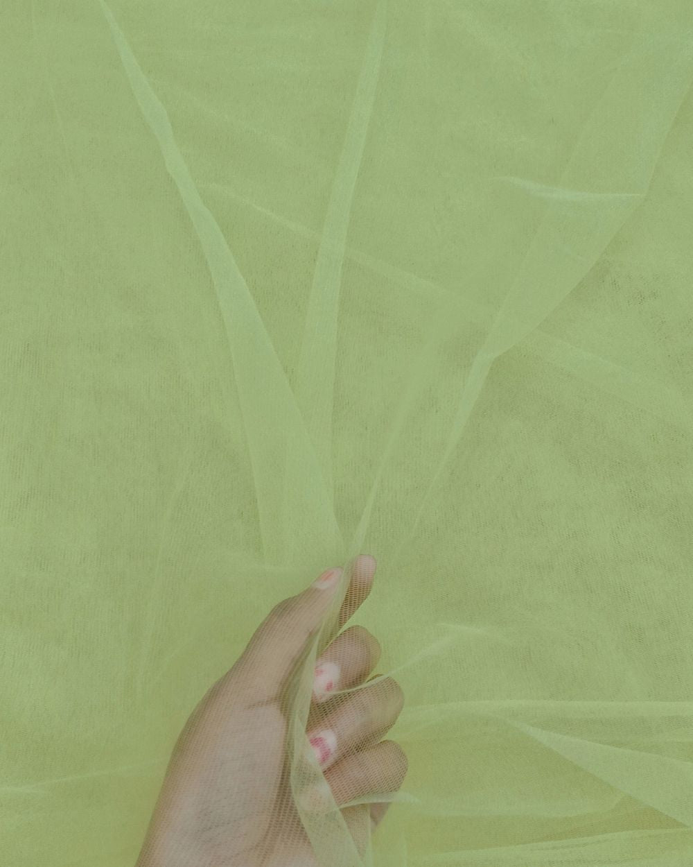 Plain Net-mono Tea Green Colour 44 Inches Width