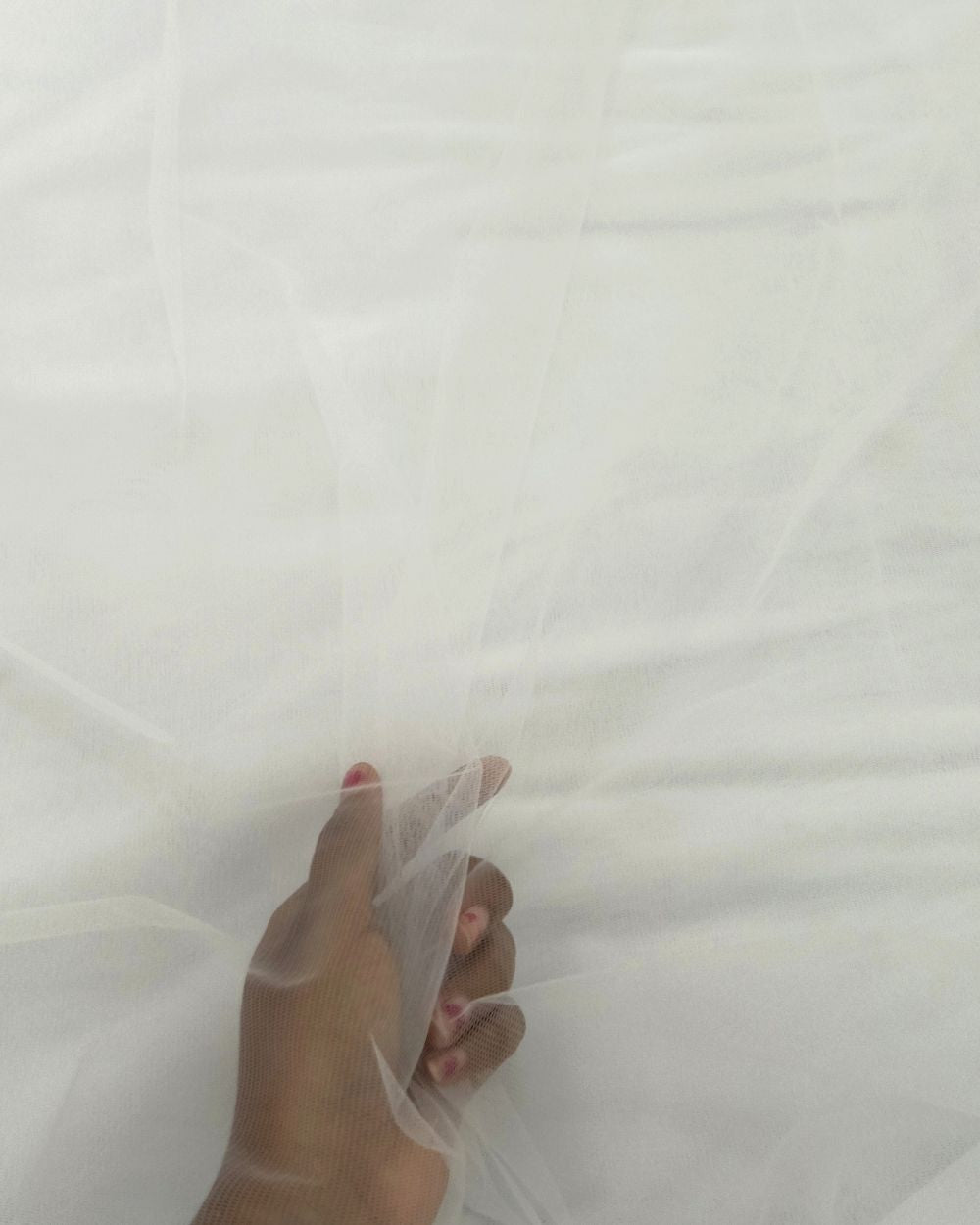 Plain Net-mono Salt White Colour 44 Inches Width