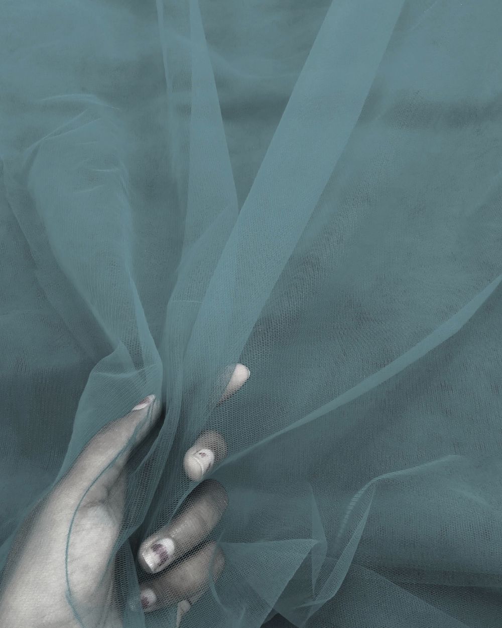 Plain Net-mono Blue Grey Colour 44 Inches Width