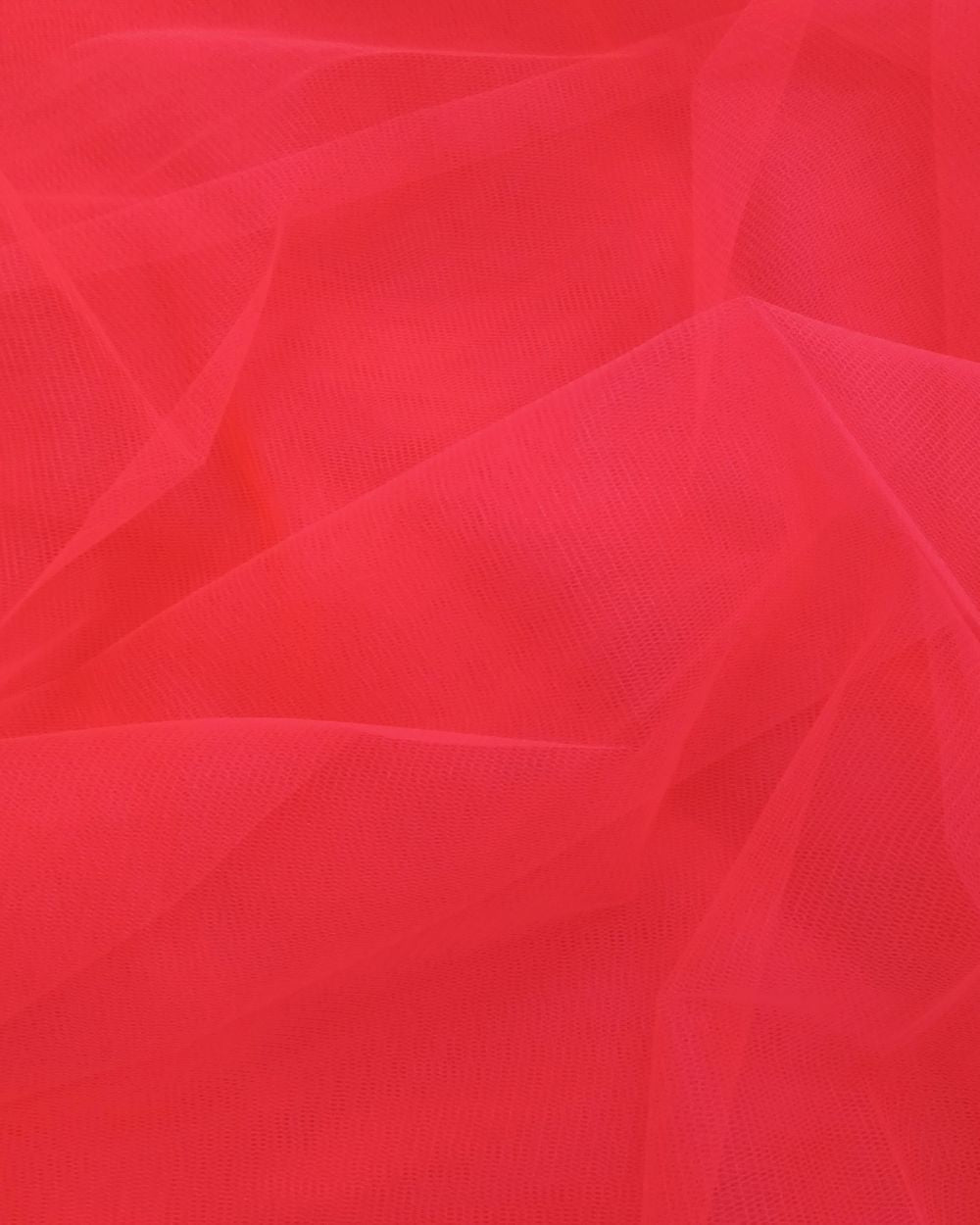 Plain Net-mono Scarlet Red Colour 44 Inches Width