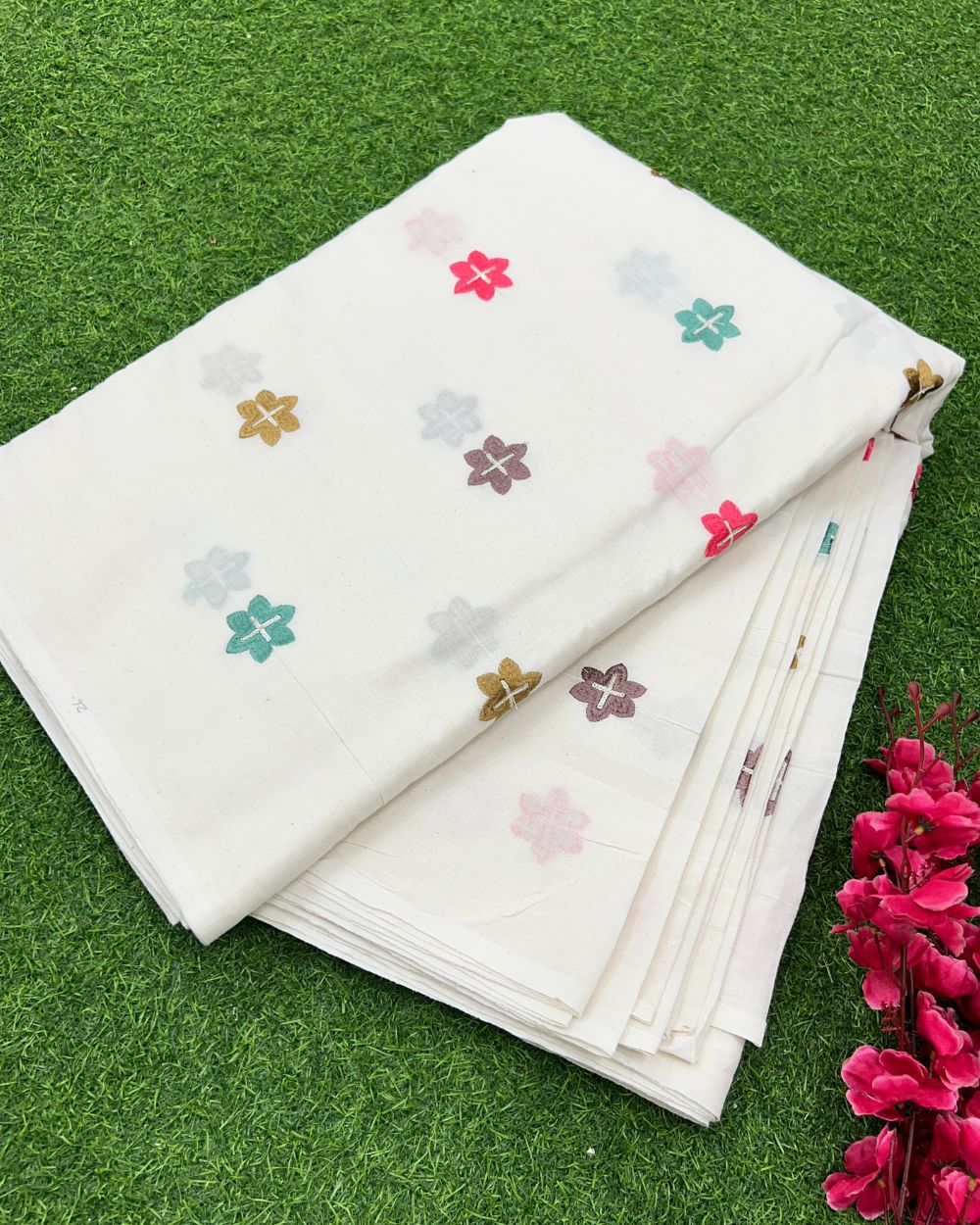 Kora Cotton Work Multicolor 45 Inches Width
