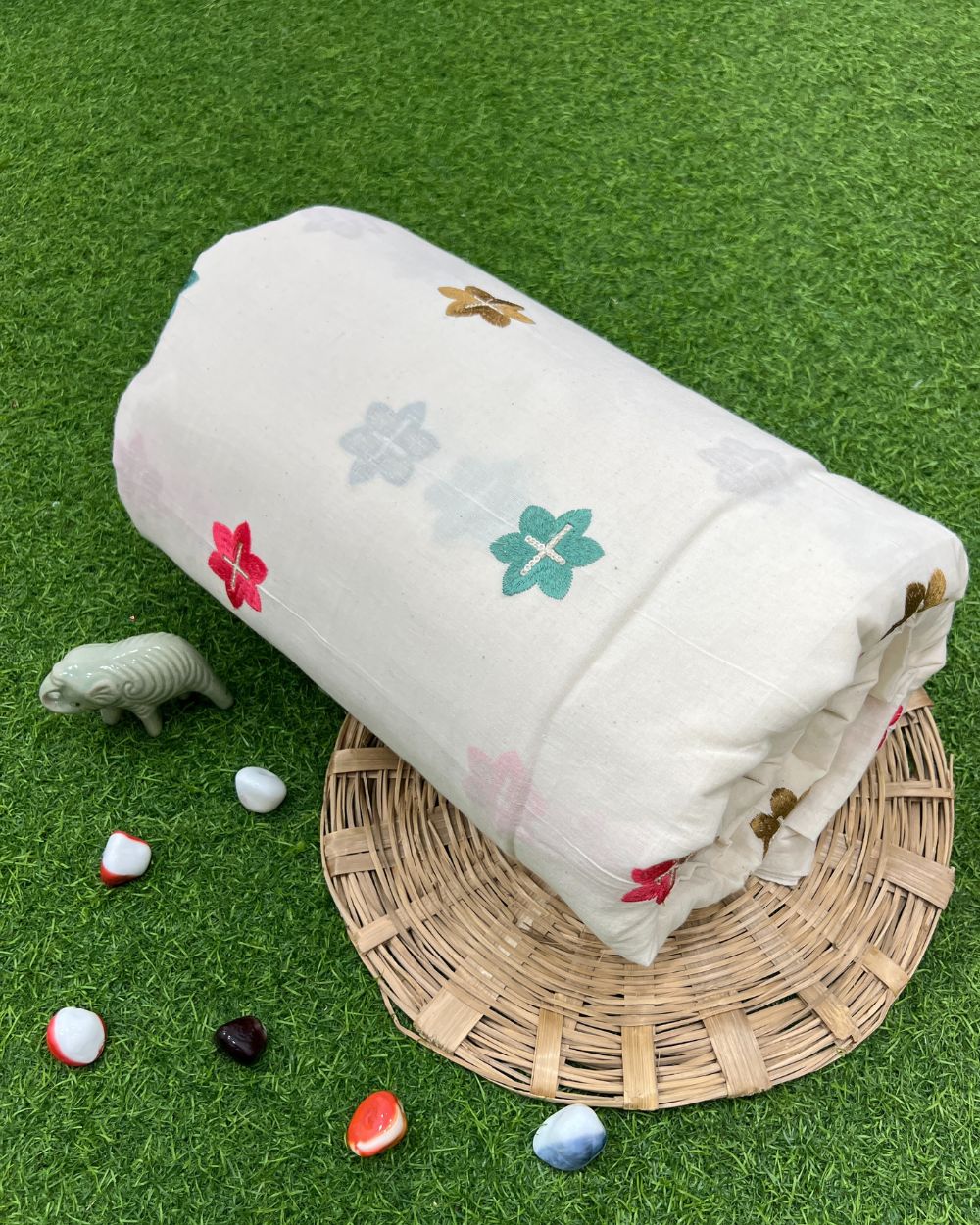 Kora Cotton Work Multicolor 45 Inches Width