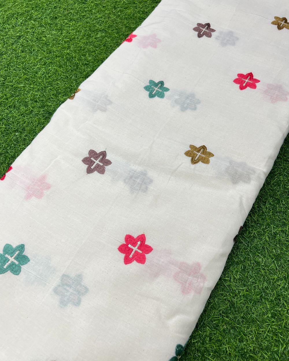 Kora Cotton Work Multicolor 45 Inches Width
