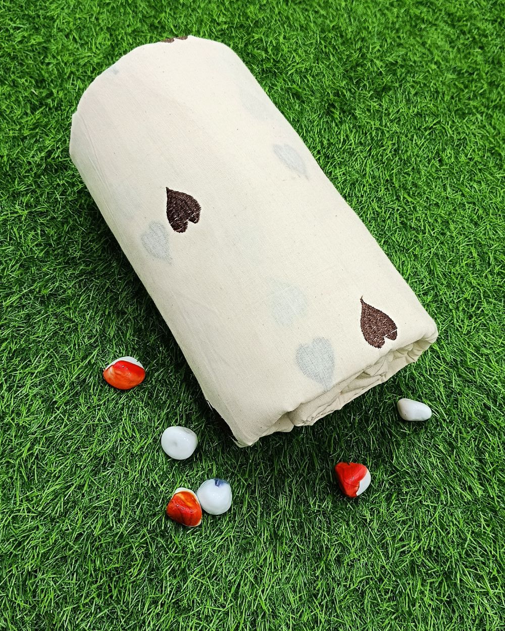Kora Cotton Work Coffee 44 Inches Width