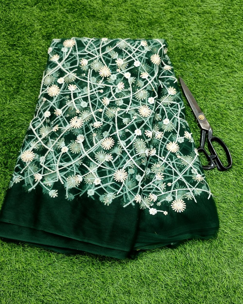 Net Work Bottle green Colour 44 Inches Width
