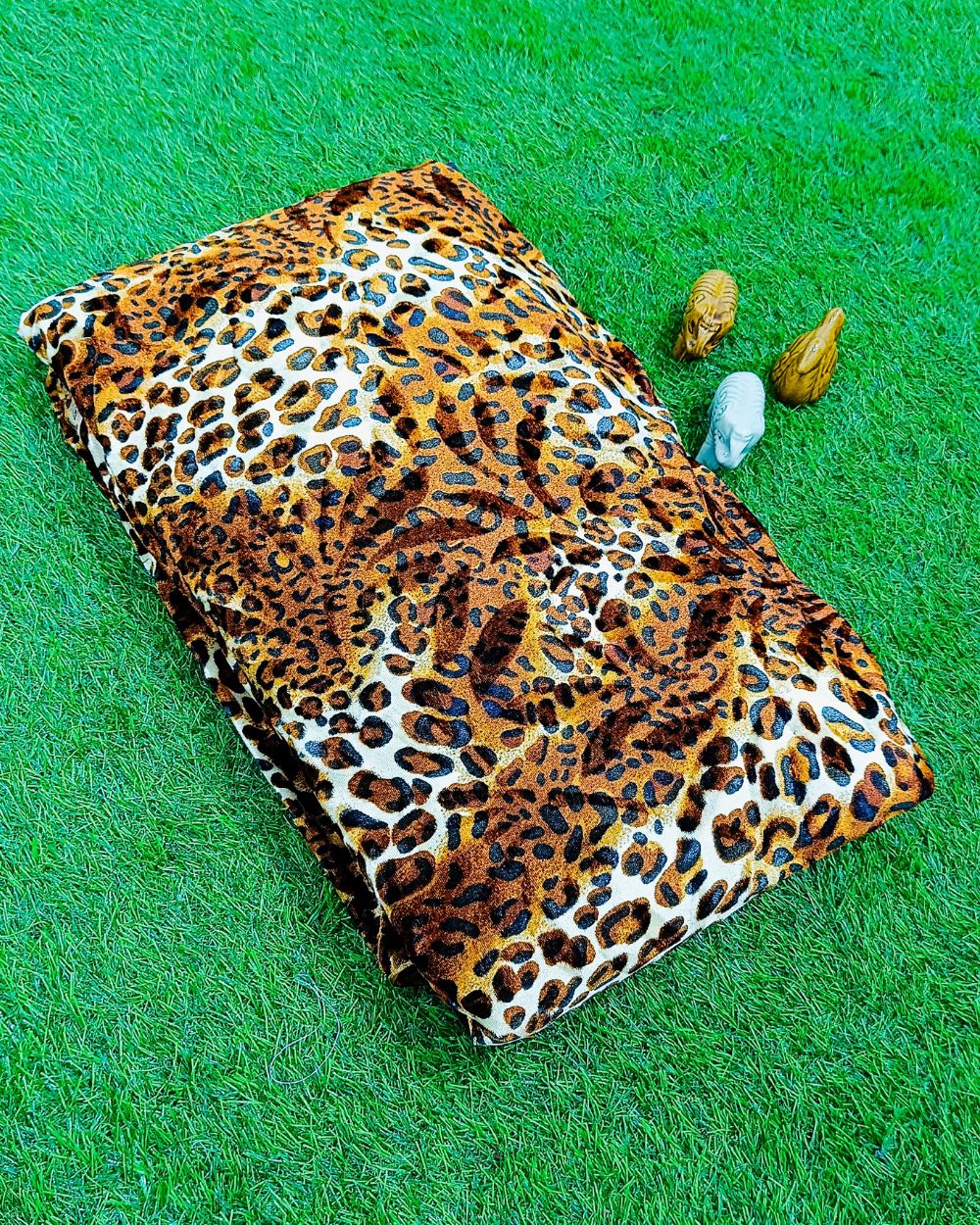 Velvet Print Brown Colour 60 Inches Width