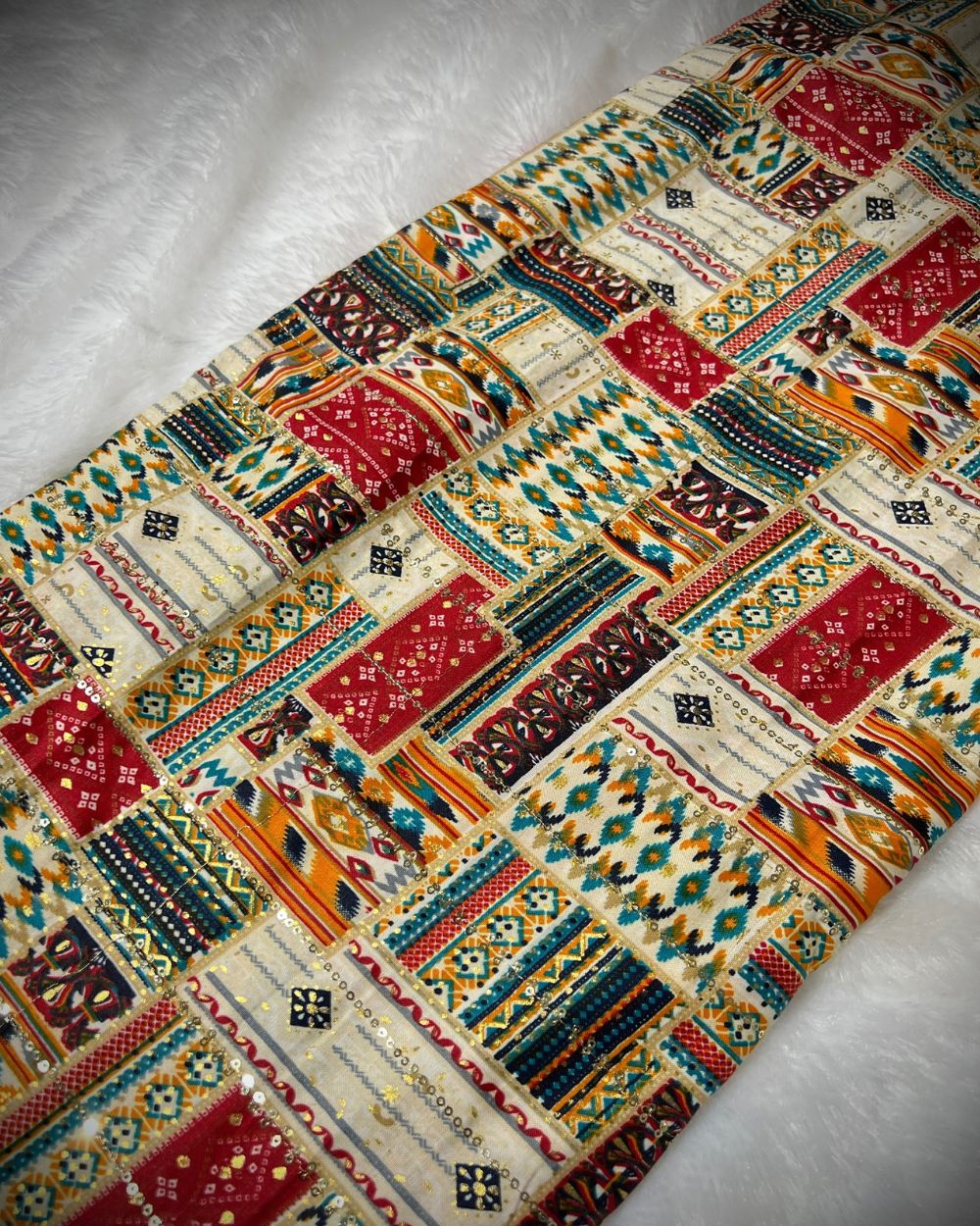 Rayon Sequin Work Multicolor 40 Inches Width