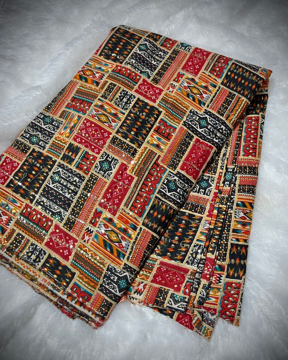 Rayon Sequin Work Multicolor 44 Inches Width