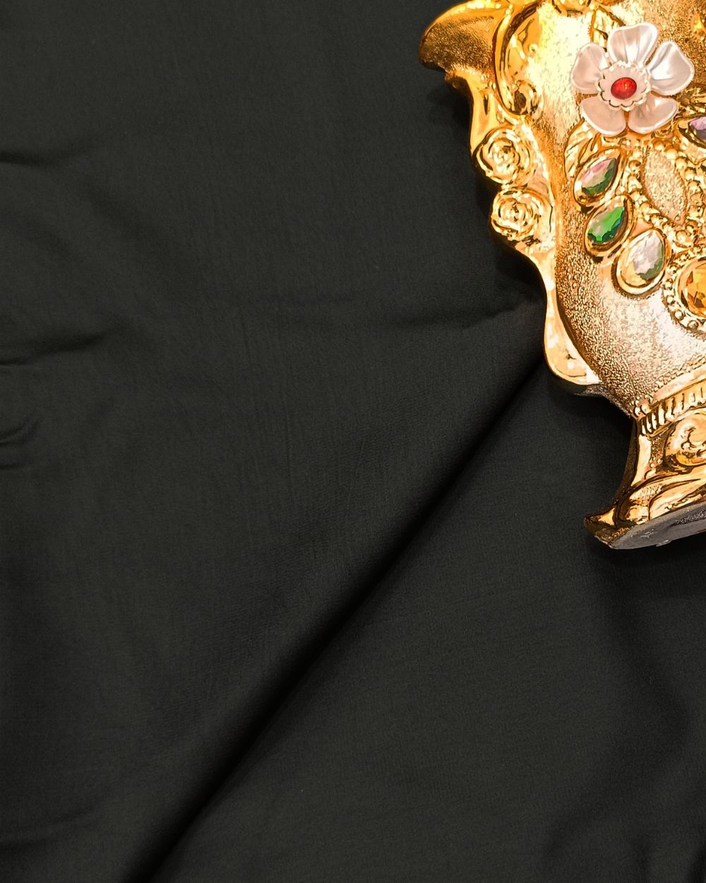 Plain Burkha-Al-Nida Greenish Black Colour 52 Inches Width