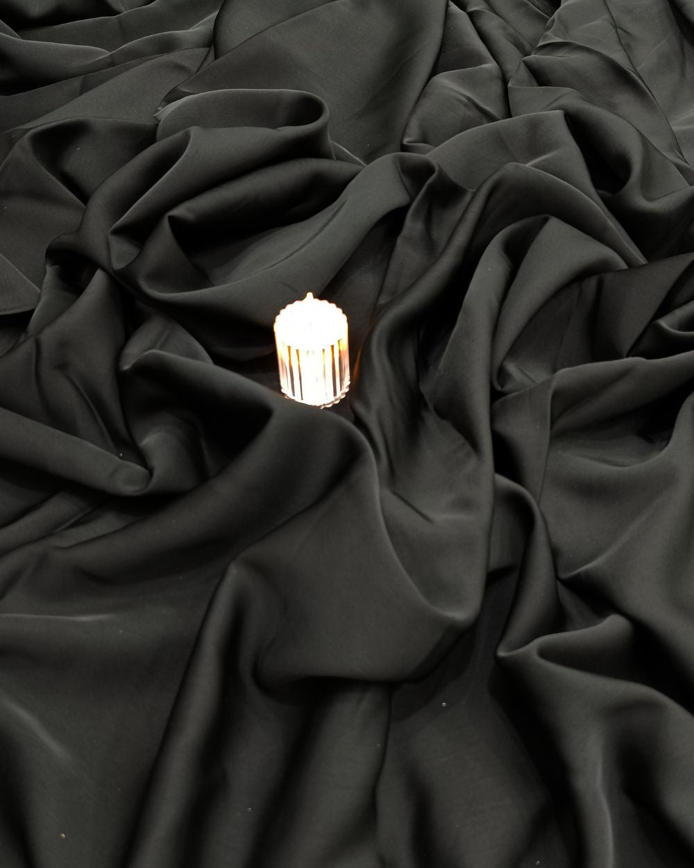 Plain Burkha-Al-Nida Greenish Black Colour 52 Inches Width